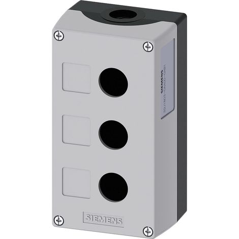 Siemens Alloggiamento per dispositivi di comando, 22mm, rotondo, plastica, grigio, 3 punti di comando, 3SU18030AA000AB1