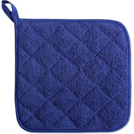 Juego de 5 manoplas de horno, salvamanteles y paños de cocina para cocinar y hornear - Azul oscuro - 18 x 18 cm (1/5)