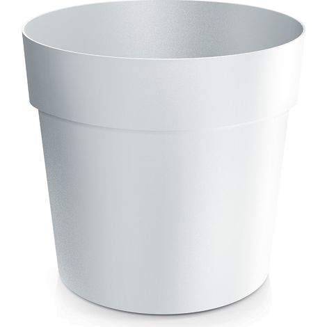 Klassischer weißer runder Kunststoffblumentopf 17,9 cm Grower
