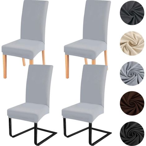 Stuhlhussen 4er Set für Schwingstühle, Stretch, Hellgrau, Waschbar (1/5)