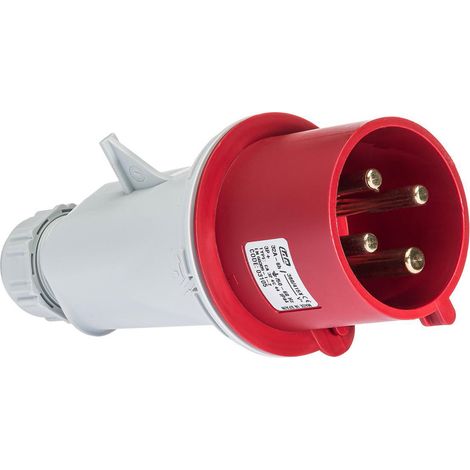 IDE – Prise triphasée 32A 3P+T 380V – 4 broches étanche IP44 – Résistante aux chocs IK08 – Pour câblage 10mm²