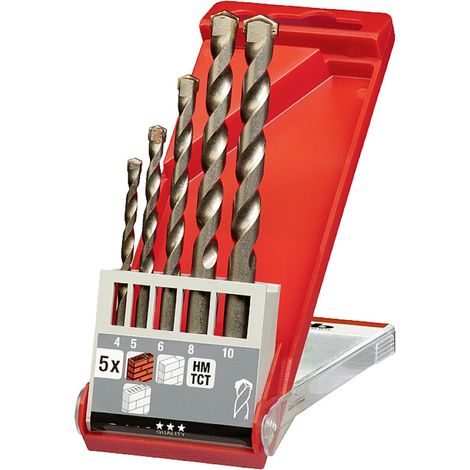 kwb 38500 Werkzeugstahl Stein-Spiralbohrer-Set 5teilig 4 mm, 5 mm, 6 mm, 8 mm, 10 mm Gesamtlänge 16 (1/4)