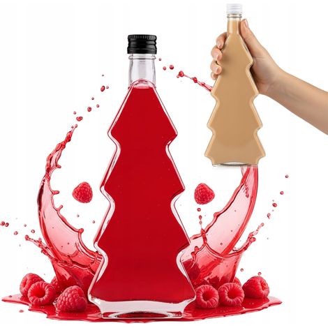 Bouteille de Noël SAPIN DE NOËL BOUTEILLES EN VERRE DE 500 ml pour liqueurs, teintures, vin (1/5)