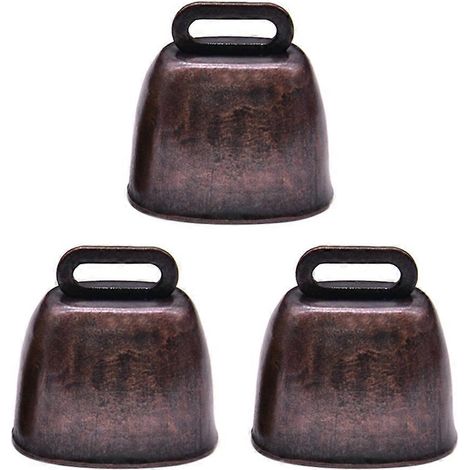 3 cloches en cuivre pour animaux de ferme, cloche bronze sonore pour vaches, moutons, chevaux, accessoire élevage robuste, son clair longue portée