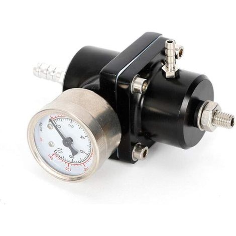 Universal-Benzindruckregler, Druckregler, Set 0 – 140 psi, verstellbar, Kraftstoffdruckregler mit Manometer
