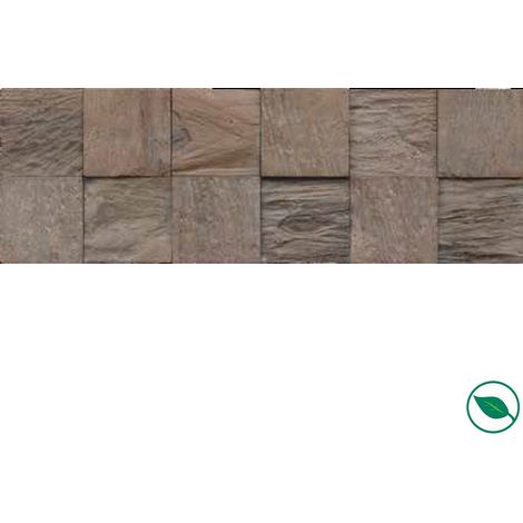 Forestea – Plaquettes de parement mural en teck recyclé 552 x 184 x 10-20 mm – Paquet de 1,016 m² – Pour décoration intérieure contemporaine - JAVA 552 X (1/3)