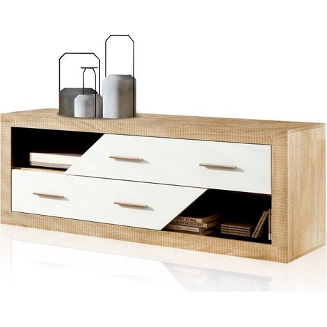 Módulo bajo Nuka 2 cajones Cambria - Blanco (ancho) x 50cm (alto)