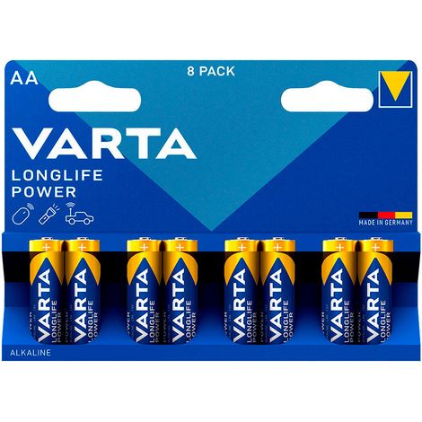 S.Of.  Pile Varta Longlife Power Aa - Lr06 (EMBALLAGE 8 Unit)  Ø14,5x50,5mm (1/2)