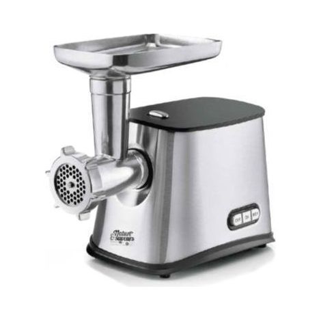 Hachoir à viande 550W – Capacité 60 à 80 kg/h – Vitesse 120 trs/min – Inox brossé avec fonction inverse – Nature&Saveurs (1/5)