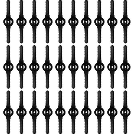 30 cuchillas de plástico de repuesto, compatibles con desbrozadoras inalámbricas, accesorios para cortacéspedes, cuchillas negras para desbrozadoras de jardín. (1/4)