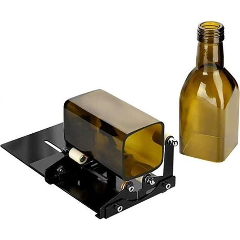 Coupe Bouteille en Verre, Kit d'outils de coupe de coupe-bouteilles en verre Machine de découpe de bouteilles rondes carrées (1/4)