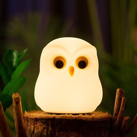 1pc Owl Lamp, Multicolor Silicone Nursery Owl Light for Kids, USB Rechargeable Cute Owl Lamp Birthday Gift Ideas for Owl Lover (1/5)