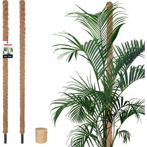 KOTARBAU® 2 pcs Tuteur Plante - Tuteur Coco - ⌀ 3.2 x 180 cm - Fibre de Coco - Tuteurs pour Monstera - Marron - pour Plantes Grimpantes (1/5)