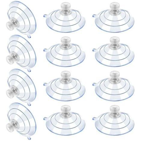 12 large suction cups, plastic suction cups, transparent anti-collision suction cup, rubber screw nut, metal suction cup, strong transparent PVC replacement with screw nut (60M5-10) (1/4)