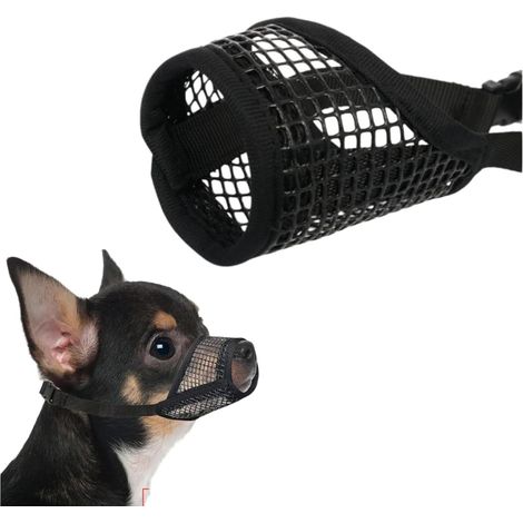 Dog Muzzle (Small),Soft & Breathable Mesh Muzzle for Small Dogs,Dog Muzzle with Adjustable Loop,Breathable Dog Mouth Guard for Biting Chewing Grooming,Allow Drinking,Ideal for Longer Nosed DogsS