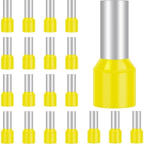 50 Pièces Cosse 25 mm² Jaune, Hanibos Embouts de Câble Isolés, Embout Fil Electrique Souple Connecteurs de Câble (25 mm² x 16 mm) (1/5)