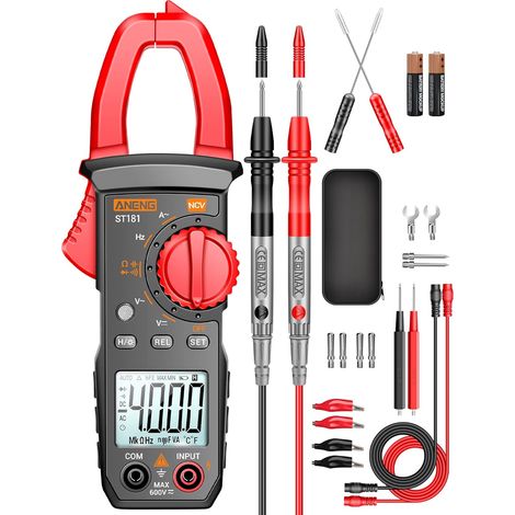 ANENG Multimètre ST181,4000 Points TRMS Pince Multimètre à Plage Automatique Avec Tension AC/DC,Courant AC,Résistance,Capacité,Continuité,Détection De Tension Sans Contact,Diodes,Outils électriques (1/5)