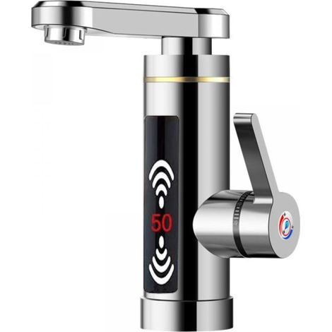 Robinet Chauffe-Eau Electrique - 3000 W - Affichage LED - Pivotant 360° - Pour Salle De Bain Et Cuisine - 1 Piece
