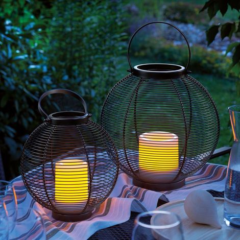 esotec dekorative Solar Deko-Laternen Windlichter CARINA 2er SET IP44 102215