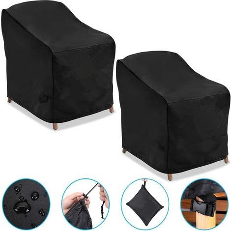 (2pcs)210D Waterproof Outdoor Deep Seat Garden Armchair Cover,97 x 79 x 74 cm