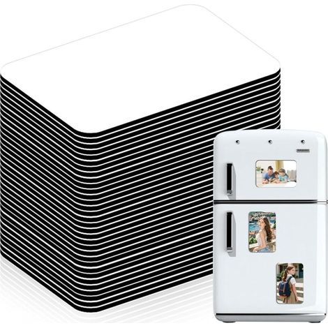 Lot de 50 aimants de sublimation - 5,5 cm x 7,5 cm - Aimants décoratifs pour tableau blanc - Aimants de sublimation pour cuisine, bureau, décoration murale (1/5)