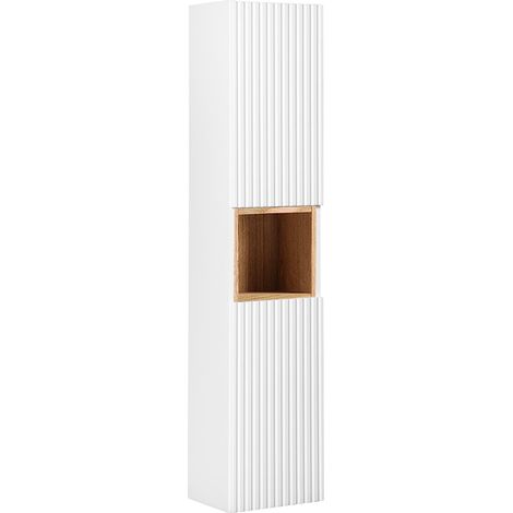 Columna de pared 2 puertas 1 compartimiento Riva Blanco y Madera (1/4)