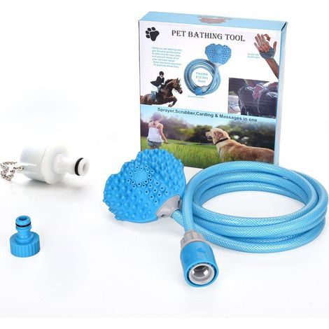 cepillo de aseo, cabezal de ducha ajustable, adaptador para grifo, para baño interior y jardín exterior. (1/5)