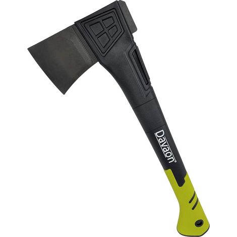 Hache à fendre professionnelle, 46 cm, noire/verte avec étui de protection - Outil pour trousse de secours (1/5)