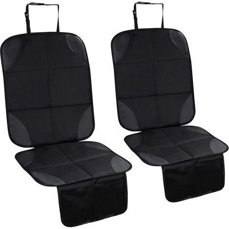 2 housses de protection pour siège auto, antidérapantes avec poches de rangement, universelles, imperméables, en tissu Oxford, pour enfants, bébés et animaux de compagnie (noir) (1/4)