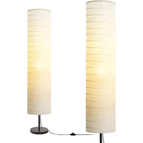 Lampadaire, Lampadaire sur Pied Salon Moderne Papier, Gradable à 3 Niveaux de Luminosité Lampadaire Led Lampe de 45,27 Pouces, Lampadaire Salon Chambre (Blanc) (1/5)