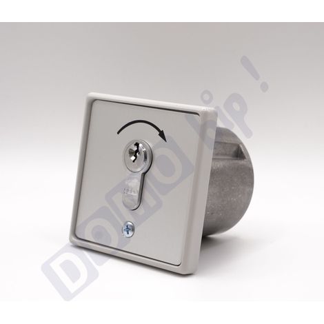 GEBA - Contacteur à clés universel MR1 1T/1 – 1 fonction impulsion – Montage encastré – Étanche IP54 – 3 clés - 1 sortie NO impulsion - Barillet européen - Compatible automatisme 12/24V (1/5)