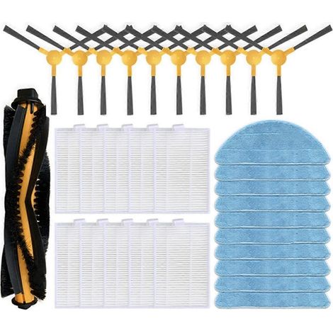 Lot de 31 pièces pour aspirateur robot Kabum Smart 500/700 : brosse principale lavable, filtre HEPA et chiffon de nettoyage. (1/5)