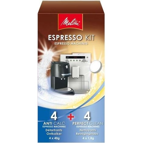 Reinigungsset - Melitta - Espressomaschinen - Anti-Kalk und Perfect Clean - Schwarz - Kaffeebohnen
