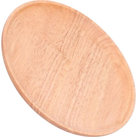 Plateau de service en bois d'hévéa pour dîner, fruits et snacks - 24cm