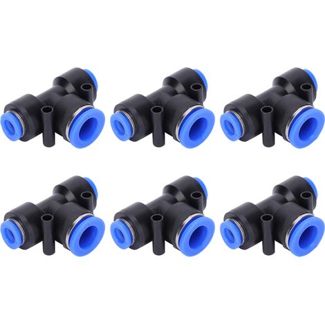 50 raccords rapides 3 voies en T à diamètre variable pour tuyaux d'air en PU, compatibles PEG8-12-8 (1/5)