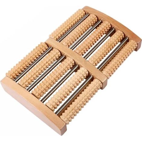 Filiyano – Masseur de pieds en bois avec rouleaux musculaires rainurés pour soulager les tensions musculaires. (1/4)