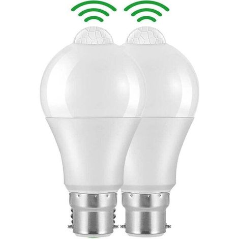 Ampoule Detecteur de Mouvement B22 Baïonnette LED, 12W, 1020lm, Blanc Froid 6000 K, CIR 85, étanches IP42 à économie d'énergie (1/4)