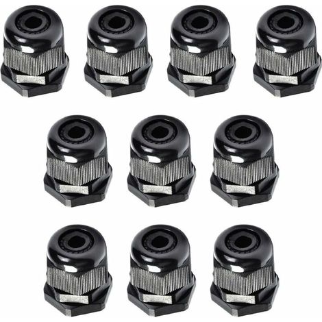 100pcs M20 x 1.5 Junction Box Adjustable IP68 Waterproof Cable Glands Waterproof Plastic Cable Gland Connector Ø 6mm-12mm (Black) (1/5)
