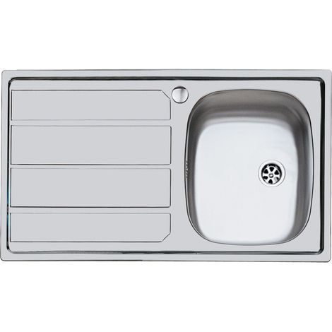 Lavello inox 1v. dxsc. 86x50 inc. (1/2)