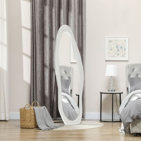 Specchio da terra 50 x 160 cm in vetro bianco, figura intera, senza montaggio – MEUBLIV (1/5)