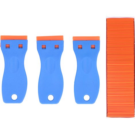 Lot de 103 lames grattoir pour vitre auto, décollage stickers et peinture, avec manche (1/5)