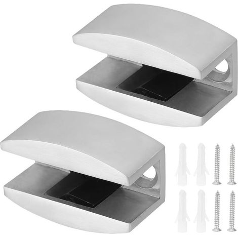 Guide de Sol pour Porte Coulissante en Verre: 2 Pièces de Guide au Sol en Acier Inoxydable, Accessoires pour Système de Porte Coulissante pour Portes Coulissantes en Verre Sans Cadre (1/4)