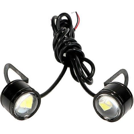 Set aus 2 weißen LED-Motorradscheinwerfern, Straßenprojektoren für Tagfahrlicht. (1/5)
