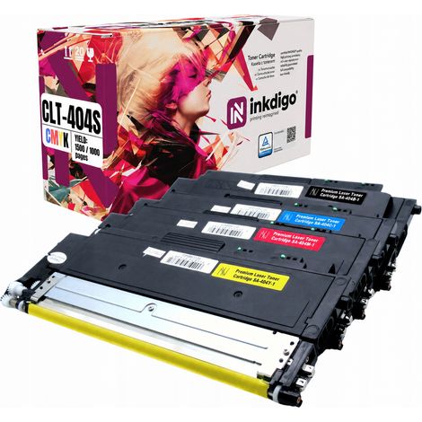 Tóner Inkdigo CLT-404S compatible con Samsung Xpress C430W SL-C430 C482FW con certificación TÜV. (1/5)