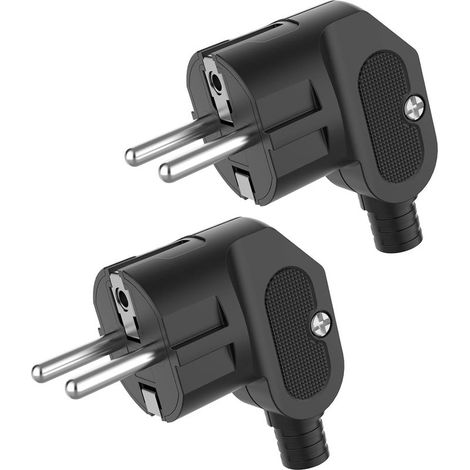 Noir 2 Pièces Prise Electrique, Prise Européenne IP20 250V (16A), Prise Schuko Fiche Contact de Terre pour Usage Intérieur (1/5)