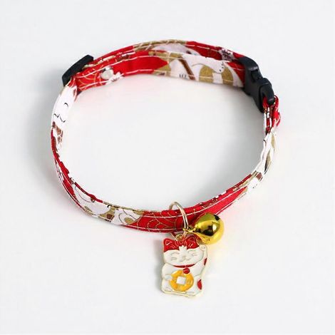 Collier pour chat mignon de dessin animé, collier d'extérieur, accessoires pour chats, boucle réglable, pendentif pour animaux de compagnie (1/4)