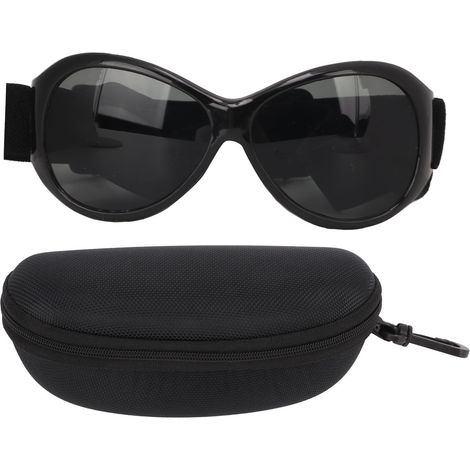 Lunettes de protection pour chien anti-vent et anti-UV avec sangle réglable - Noir Gris (1/5)