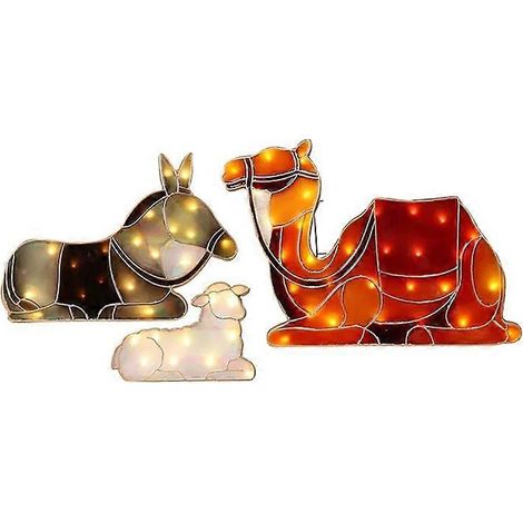 LED-Krippe aus Acryl mit Erdspieß für Garten und Rasen, Christkindl-Serie, Weihnachtsgeschenk – Serie 3