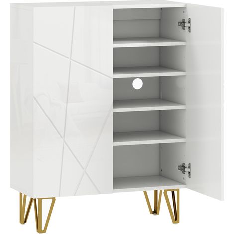 Zapatero con estantes ajustables, blanco, 72 x 31,5 x 95 cm