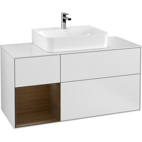 V&B Waschtischunterschrank Wandbeleuchtung Finion 120cm, Pl w m, Reg li wal ven, wh. m Lac (1/2)